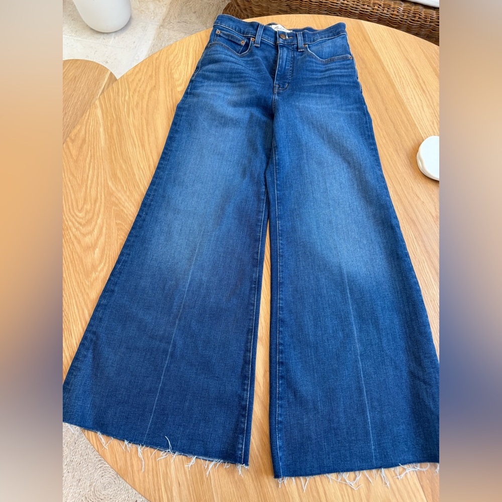 Madewell Cropped Flare Wide-Leg Denim Jeans
